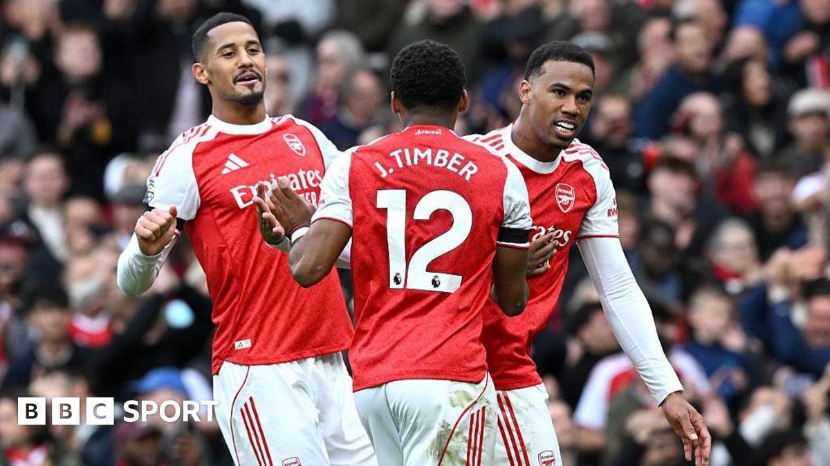 William Saliba (left), Jurrien Timber (centre) and Gabriel