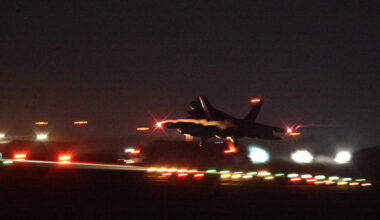 Middle East Buildup Continues as Six F-22 Raptors Stopover at RAF Lakenheath