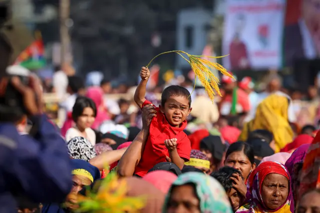 BNP supporters at an election meeting in Bangladesh