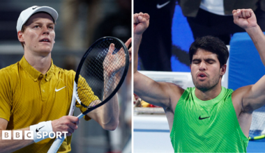 Jannik Sinner and Carlos Alcaraz celebrate wins to reach the 2026 Qatar Open quarter-finals