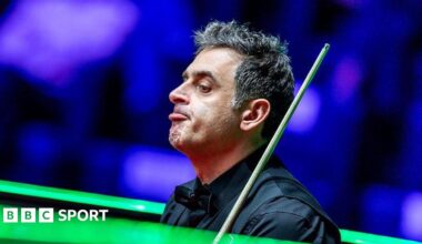 Ronnie O'Sullivan reacts during his second-round defeat at the World Grand Prix