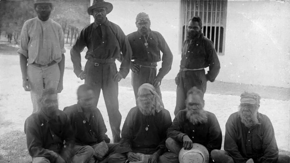 The island operated as a prison for Indigenous boys and men for 93 years. Pictured: A group of unidentified Aboriginal prisoners on Rottnest, circa 1920. - State Library of Western Australia
