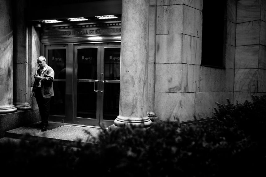 As the world's economy struggles to pull out of a recession, the facade of the New York Stock Exchange is seen on April 8, 2009.