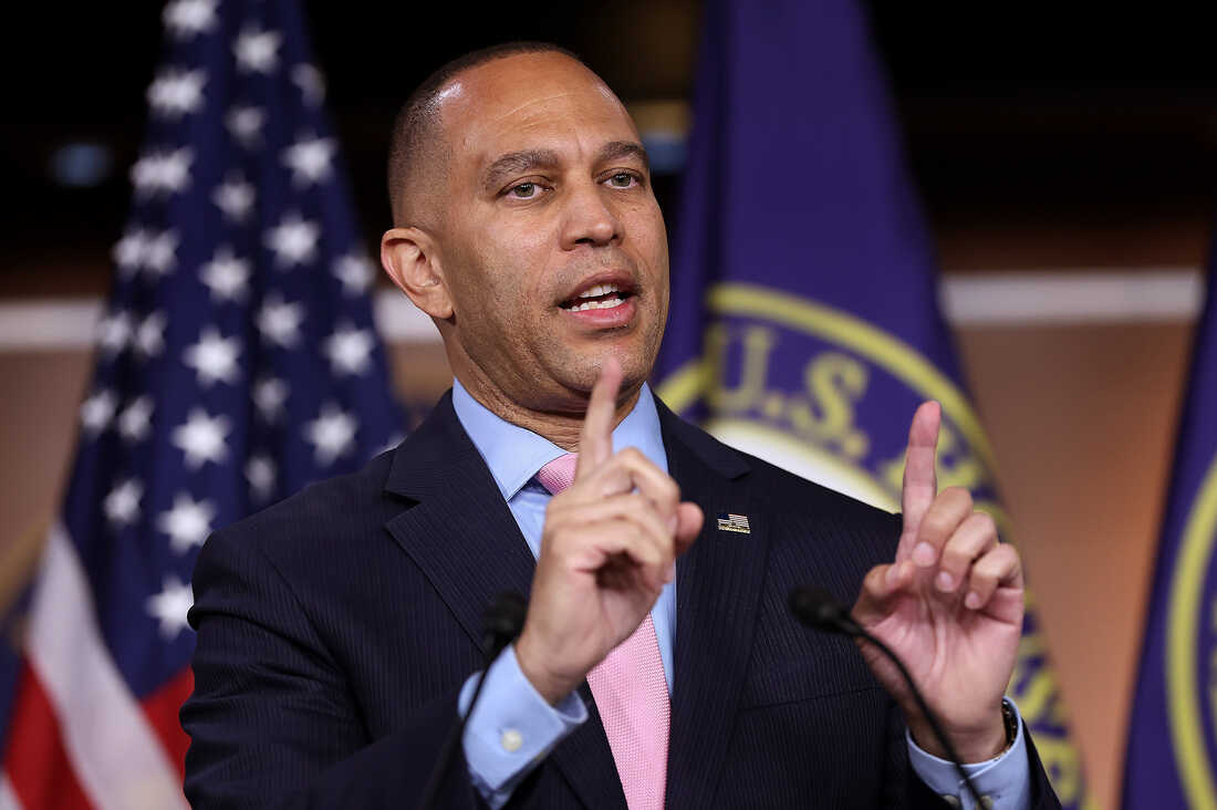 House Minority Leader Hakeem Jeffries says replacing Nancy Pelosi is like following after Michael Jordan.
