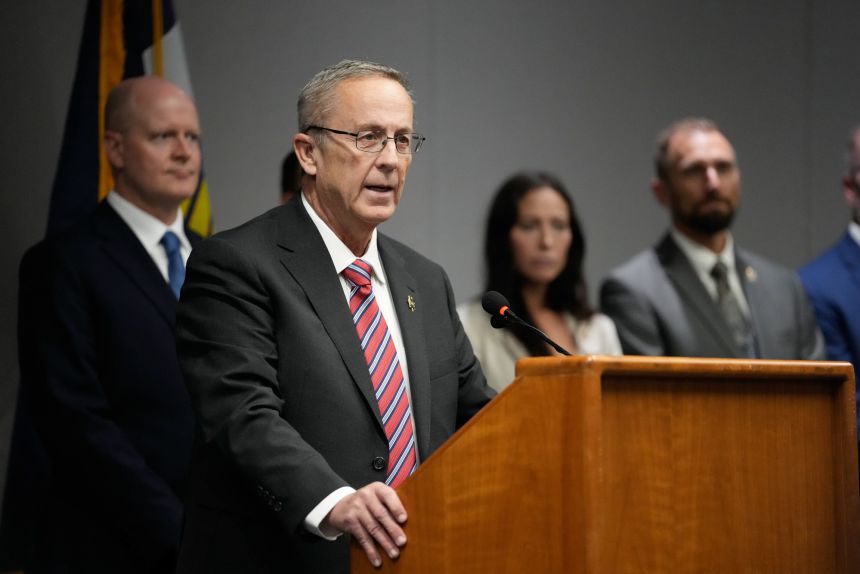 Utah County Attorney Jeffrey Gray announces formal charges September 16 against Tyler Robinson in Provo.