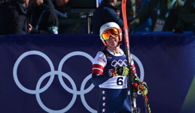 Skier Breezy Johnson wins Team USA's first gold medal of 2026 Winter Olympics in women's downhill race where Lindsey Vonn crashed