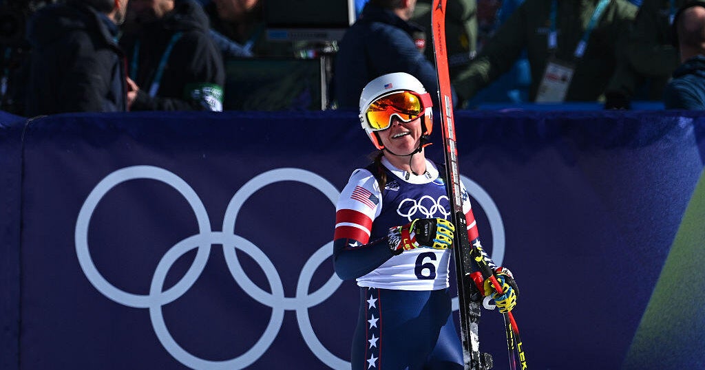 Skier Breezy Johnson wins Team USA's first gold medal of 2026 Winter Olympics in women's downhill race where Lindsey Vonn crashed