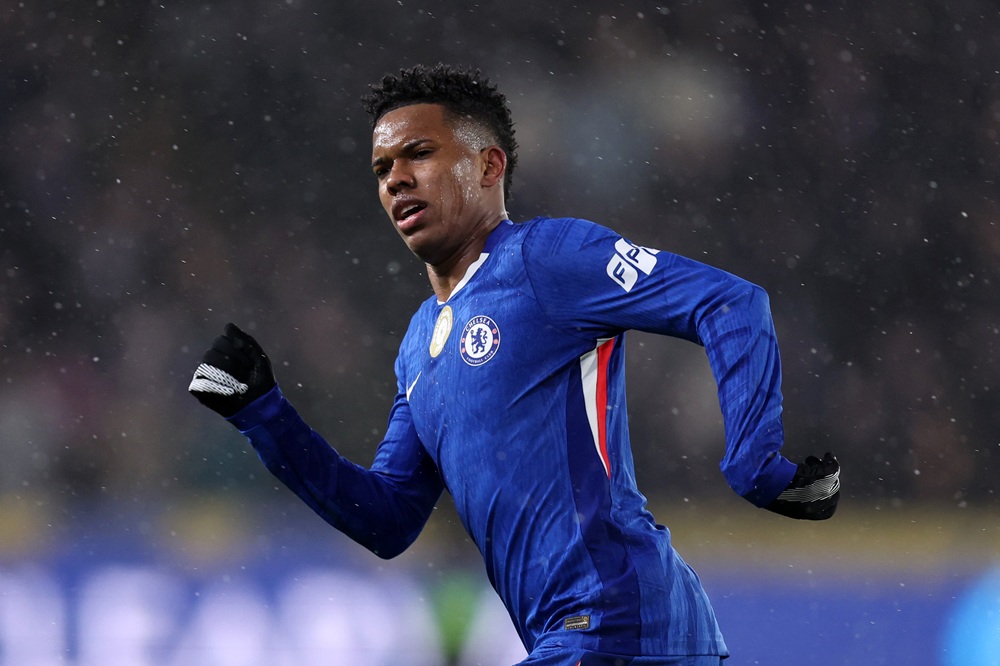 Estevao of Chelsea during the Emirates FA Cup Fourth Round match between Hull City and Chelsea on February 13, 2026 in Hull, England. (Photo by George Wood/Getty Images)