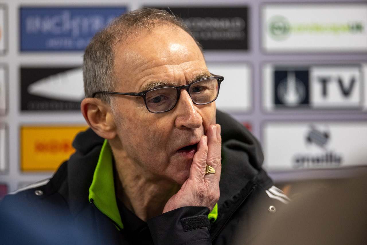 Celtic Manager Martin O'Neill as post-match media conference