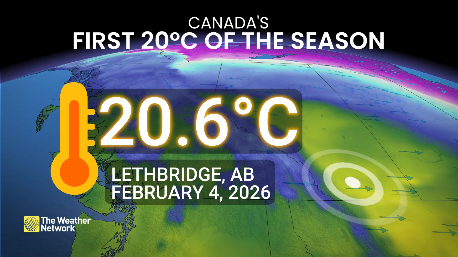 Lethbridge, Alta., first 20 degree day 2026/Feb. 4