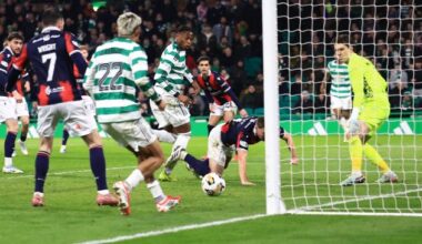 Junior Adamu of Celtic scores