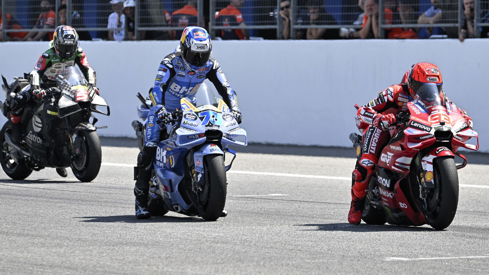 Marc Marquez, Alex Marquez, Johann Zarco, 2026 Buriram MotoGP Test (Gold&Goose).