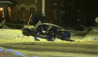 Collision closes Bridge St. East