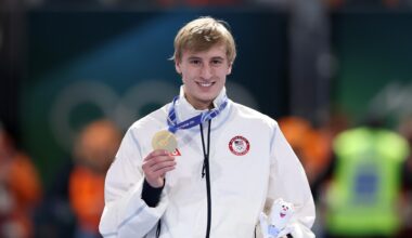 Jordan Stolz skates Olympic record in 1000m, clinches first gold