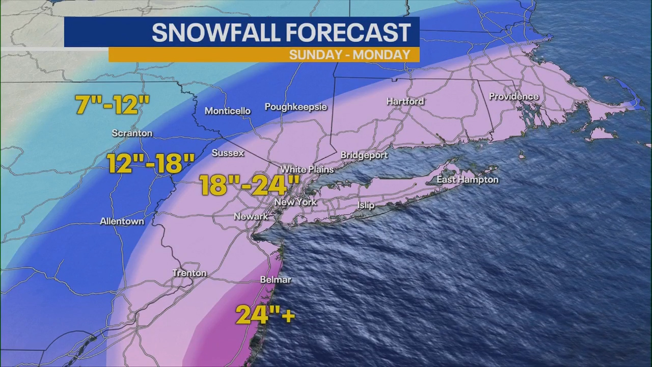 NYC blizzard warning: Weather forecast, snow totals, timeline for winter storm l LIVE