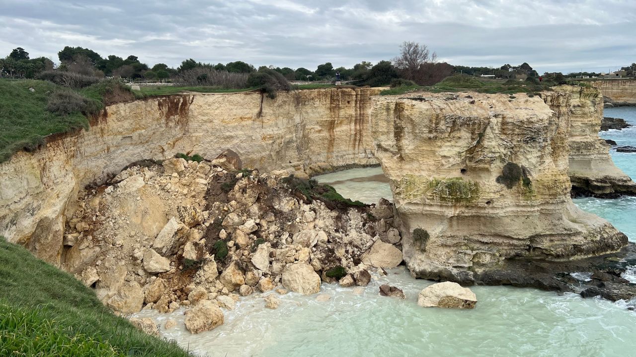 The arch after Saturday's collapse.