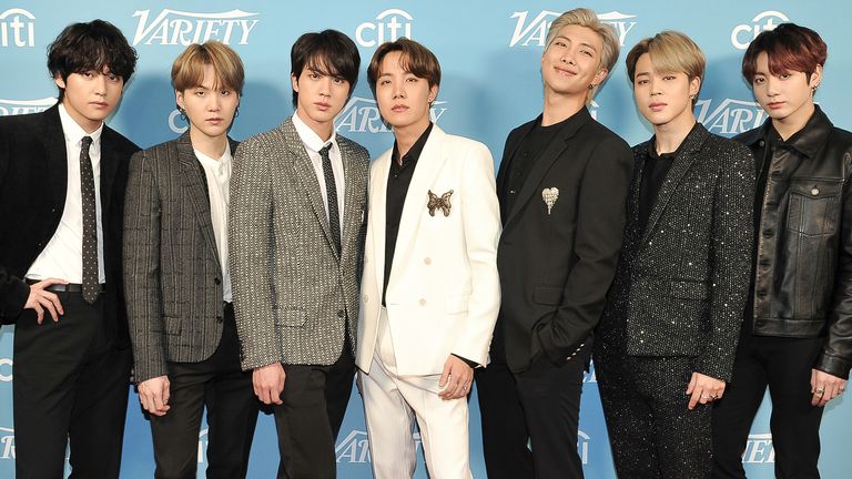 South Korean pop band, BTS. Pic: AP