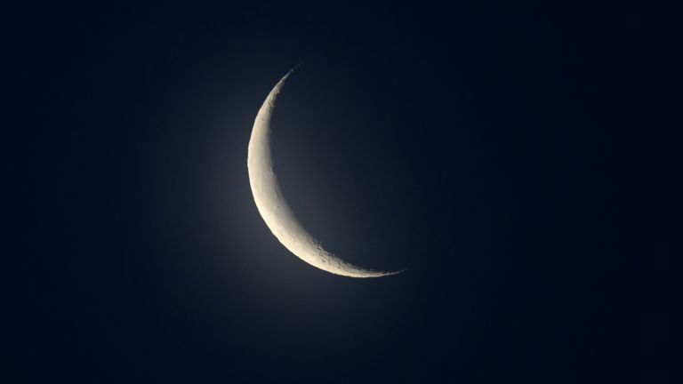 A crescent moon. Pic: AP