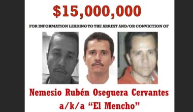 The US government offered a $15m reward leading to the arrest of 'El Mencho'. Pic: US state department