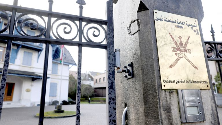 Mission of the Sultanate of Oman, on the day of the second round of nuclear talks between U.S. and Iran, in Geneva.
Pic: Reuters