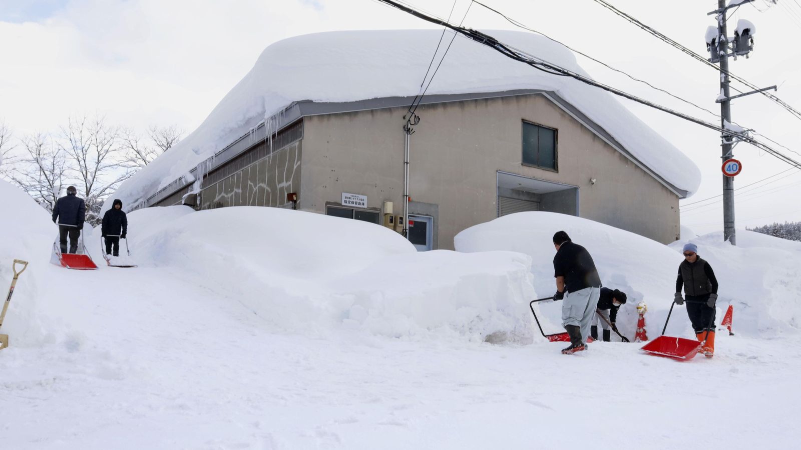 Snowfall in the worst-hit areas of Japan is estimated to have reached up to 2m (6.5ft). Pic: AP