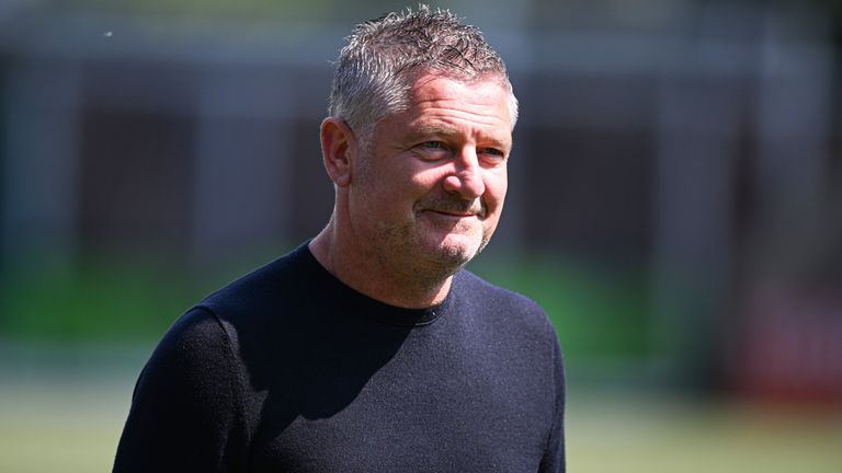 KILMARNOCK, SCOTLAND - MAY 10: Dundee manager Tony Docherty arrives during a William Hill Premiership match between Kilmarnock and Dundee at the BBSP Stadium Rugby Park, on May 10, in Kilmarnock, Scotland. (Photo by Rob Casey / SNS Group)