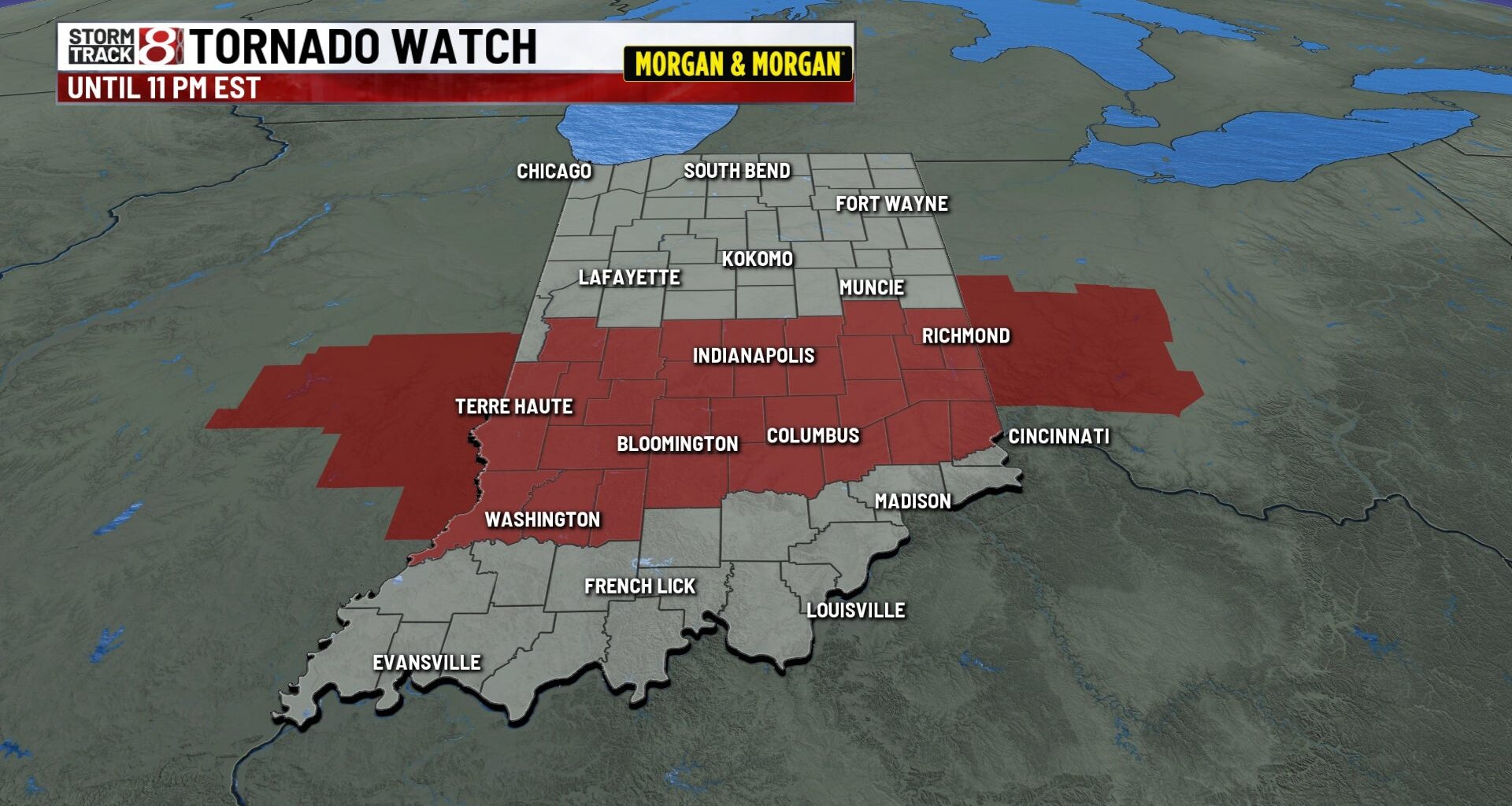 Tornado watch extended for much of central Indiana - Indianapolis News | Indiana Weather | Indiana Traffic