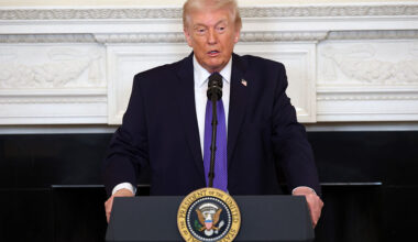 WASHINGTON, DC - FEBRUARY 20: U.S. President Donald Trump delivers remarks during a working breakfast with governors in the State Dining Room at the White House on February 20, 2026 in Washington, DC. Trump met with a group of governors, who are in town for the National Governors Association winter meeting, after he initially invited only Republican members of the group, causing a backlash from the bipartisan organization. (Photo by Kevin Dietsch/Getty Images)