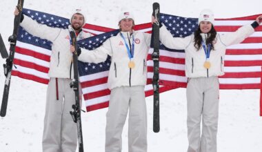 Aerial skiers win 11th gold medal for Team USA, a new Winter Olympics record for America : NPR