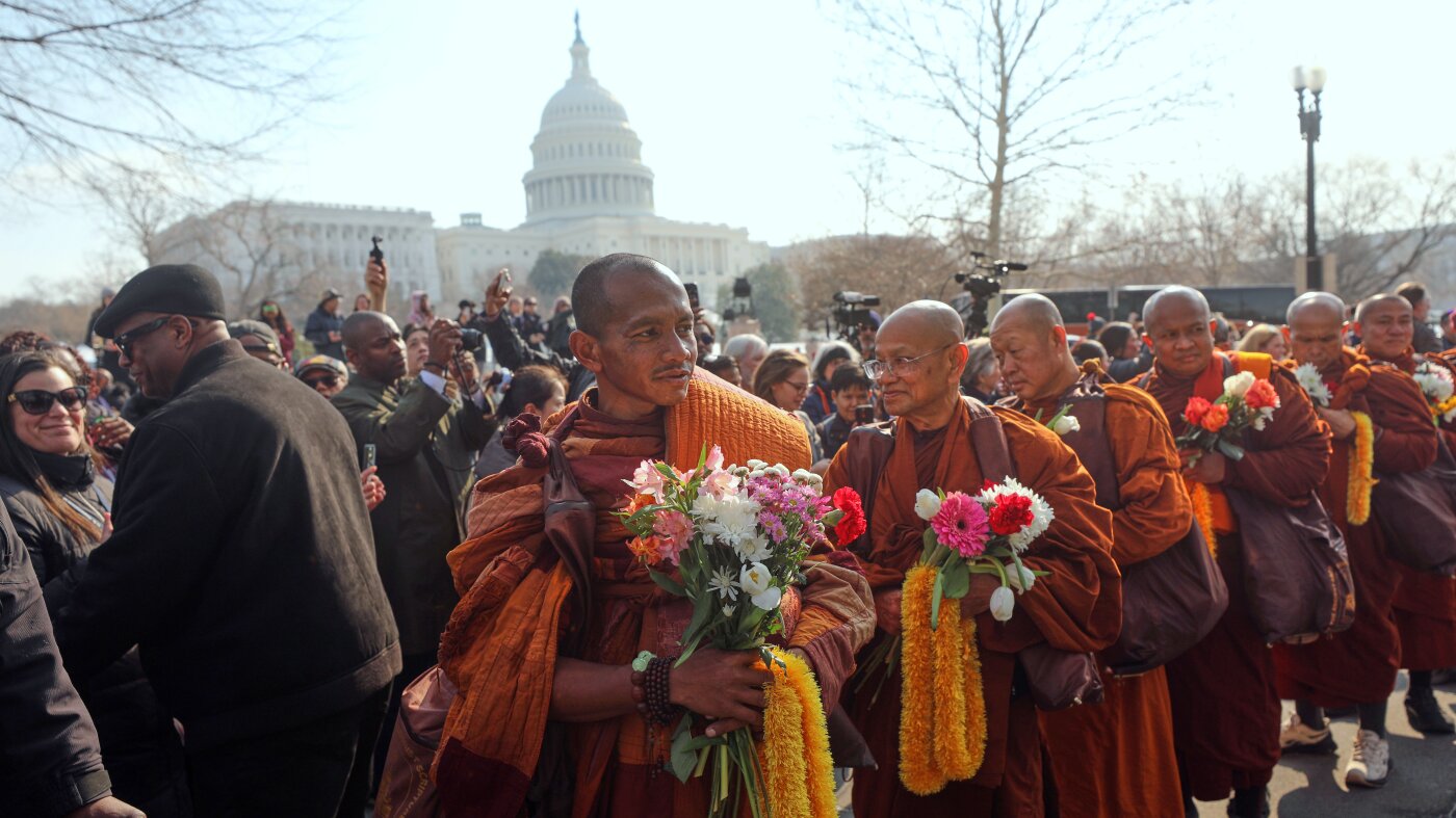 These Buddhist monks' walk for peace captivated Americans. It ends this week : NPR
