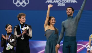 USA's Chock and Bates win Olympic ice dance silver : NPR