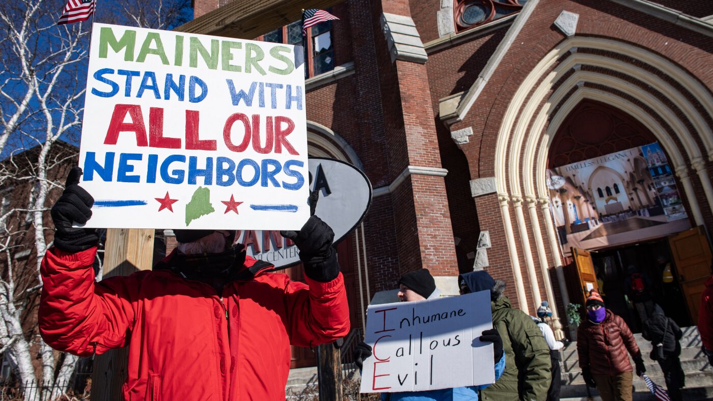 Immigration crackdown in Maine is top issue in battle for key Senate seat : NPR