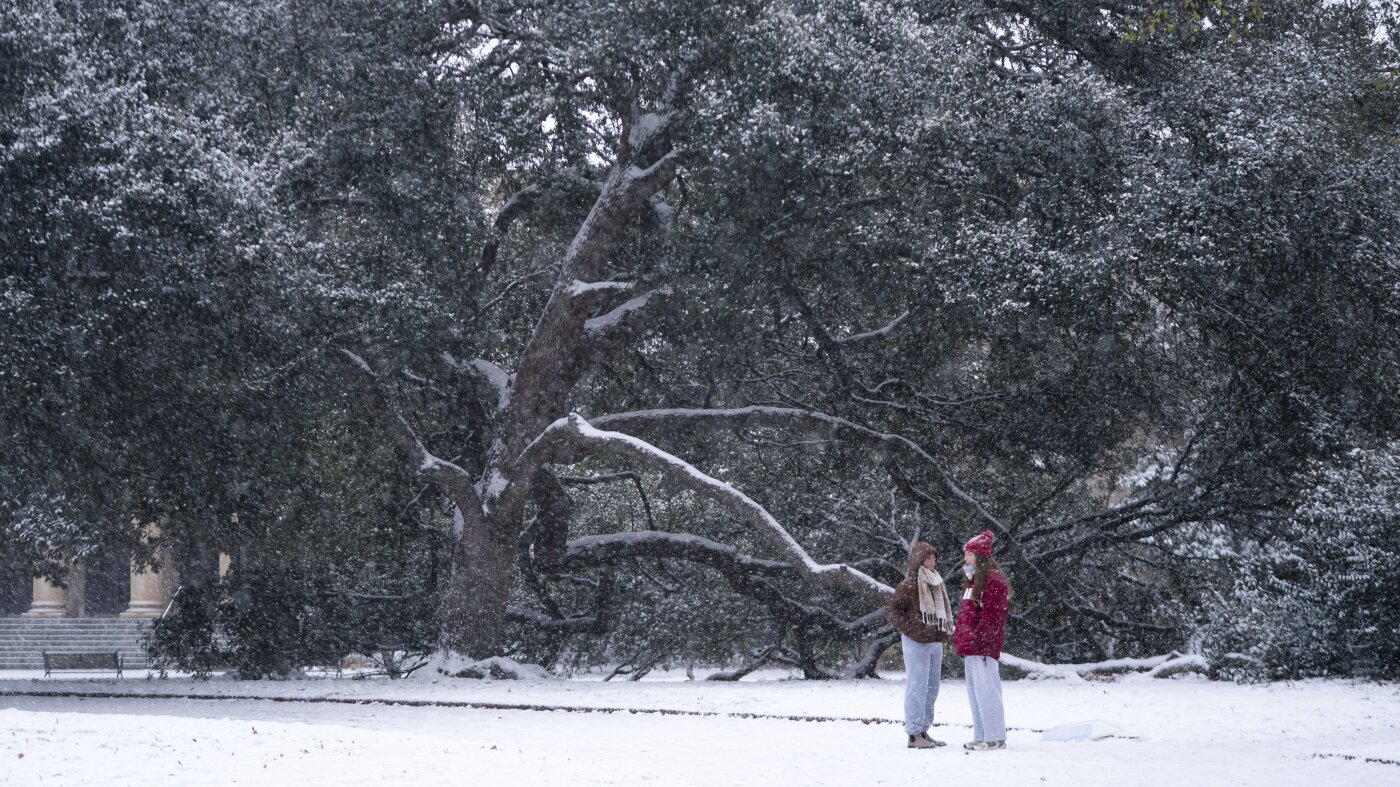 Bomb cyclone brings bitter cold and snow to the Southeast : NPR