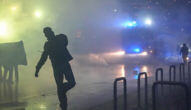 Italian police fire tear gas as protesters clash near Winter Olympics hockey venue