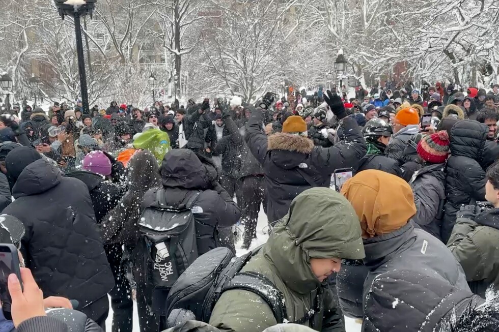 NYPD arrests man after officers were pelted during snowball fight