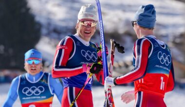 Johannes Hoesflot Klaebo wins record 10th Olympic gold with victory in men’s team sprint