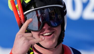 Swiss racer Franjo von Allmen wins men's downhill, first gold medal of Milan Cortina Games