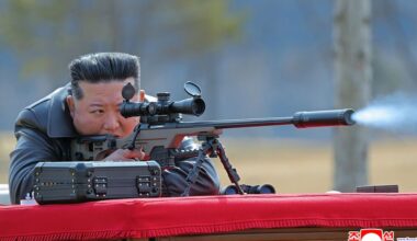North Korea’s Kim gifts rifles to top officials after party congress
