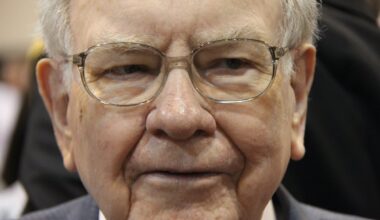 A pensive Warren Buffett at Berkshire Hathaway's annual shareholder meeting.