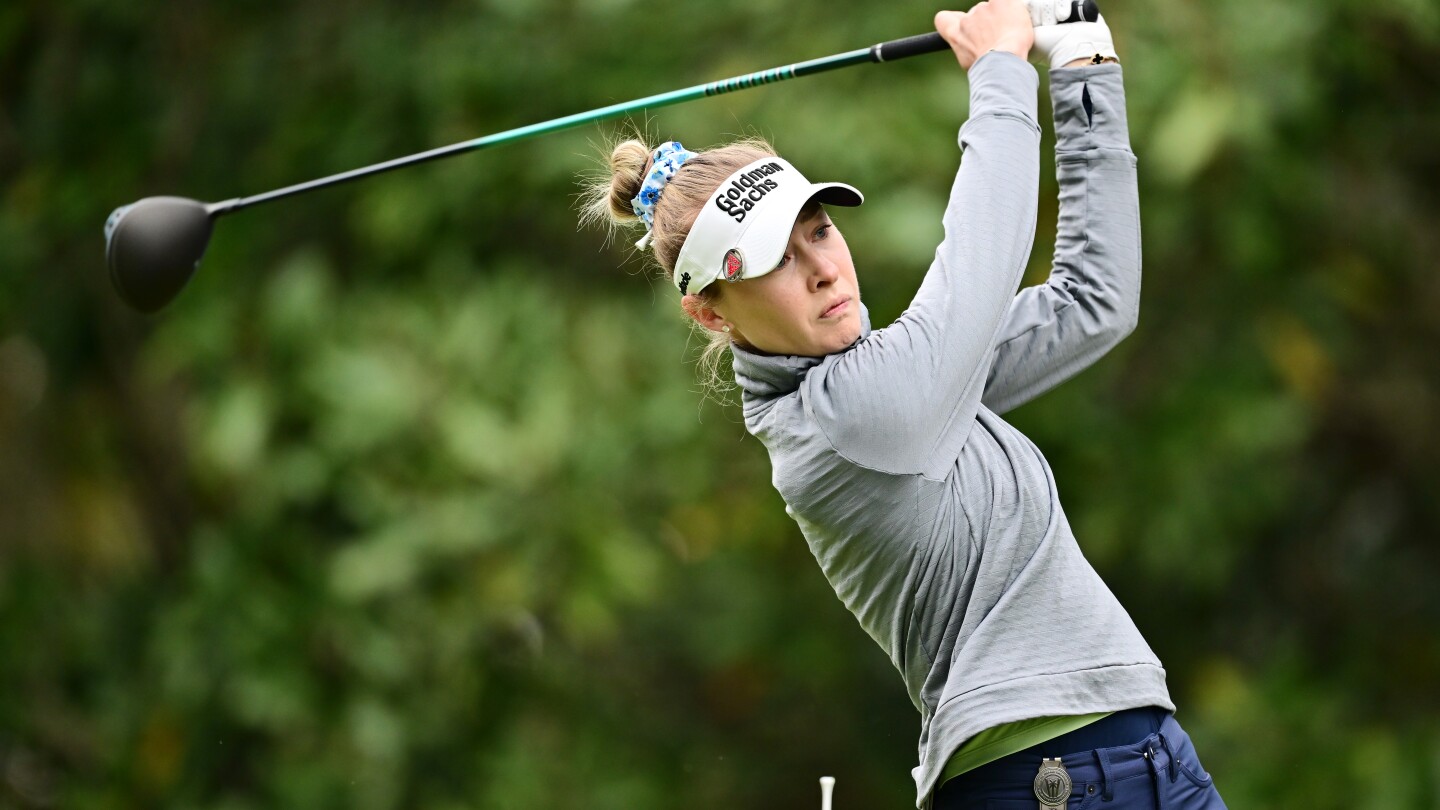 Nelly Korda takes lead at TOC; winds suspend third-round play
