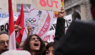 Demonstrators in Milan protest ICE unit at Winter Olympics