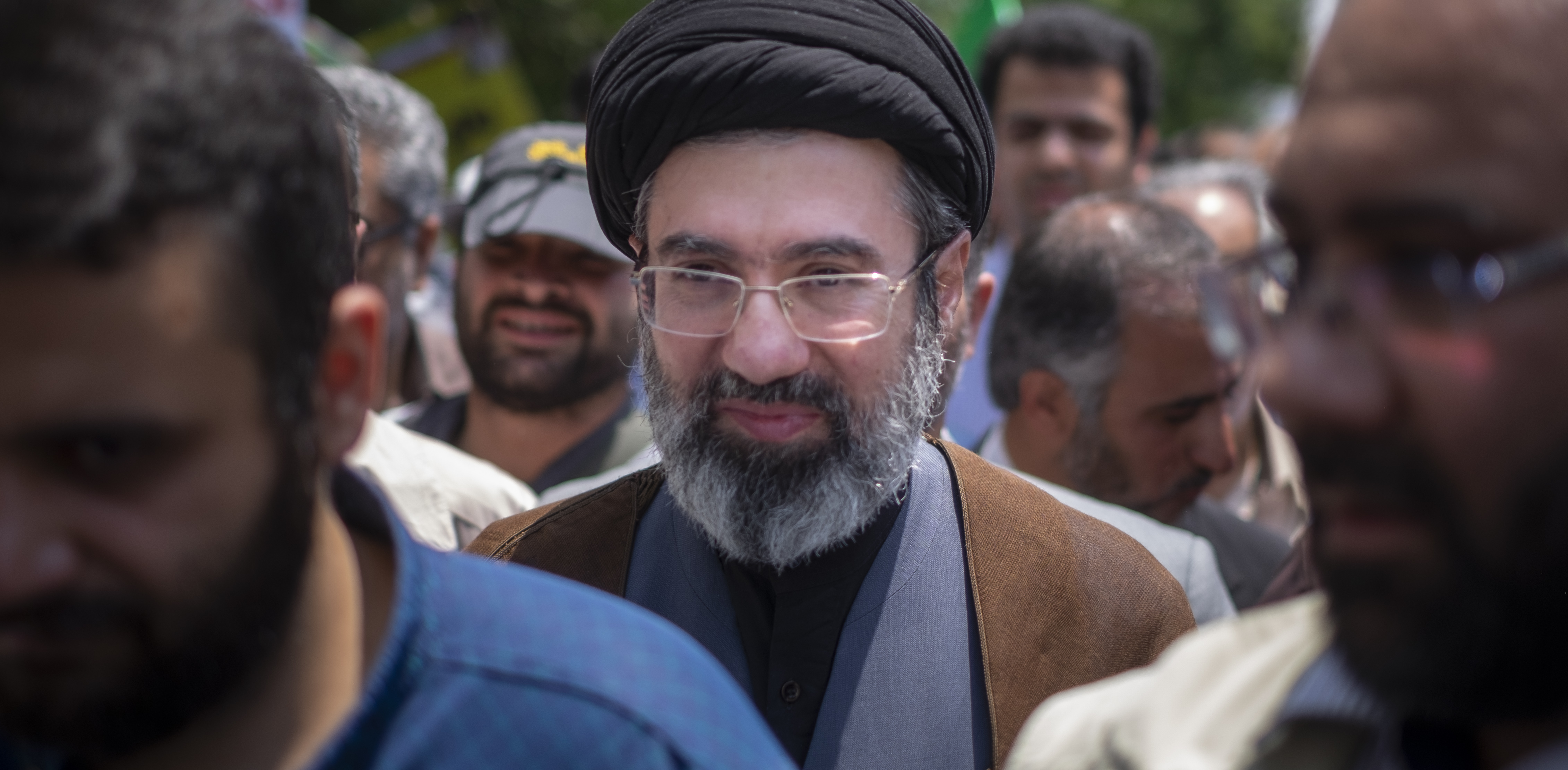 Mojtaba Khamenei, son of Iran's Supreme Leader, attends a demonstration in Tehran.