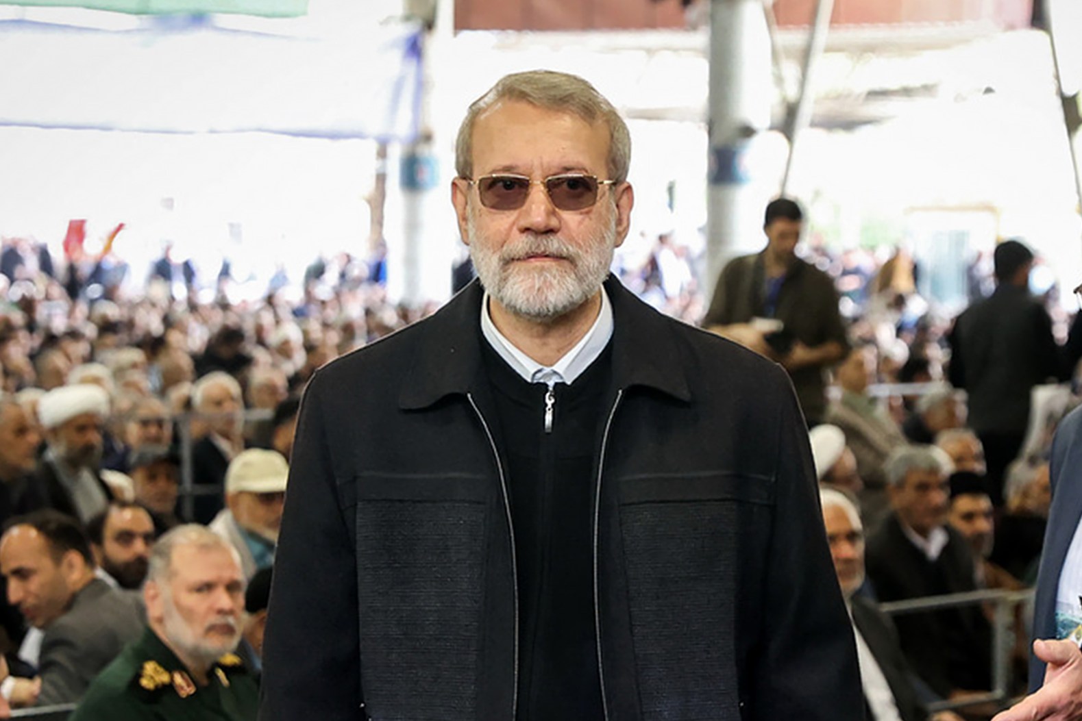 Iranian politician Ali Larijani at Al-Quds Day event in Tehran.