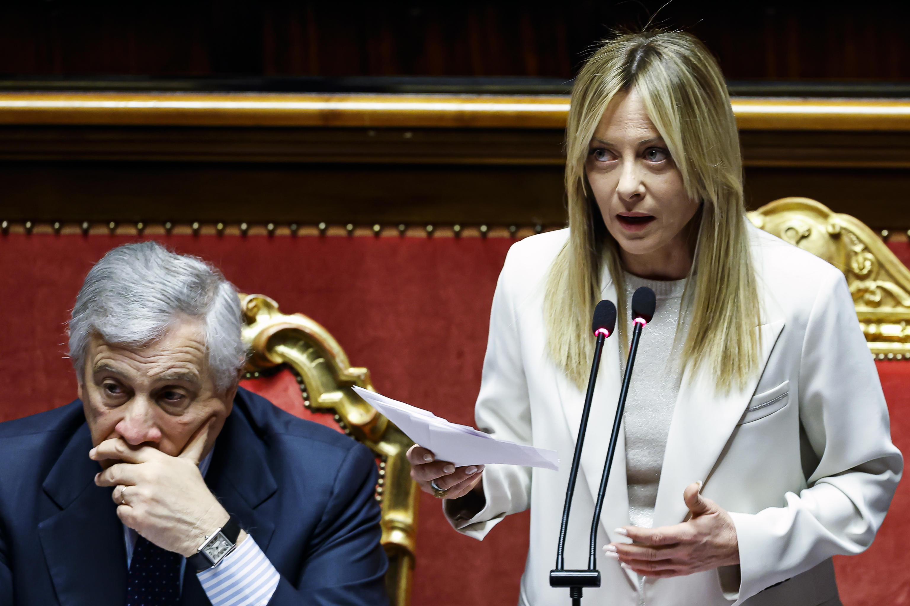 Meloni in the Italian senate in Rome on Wednesday