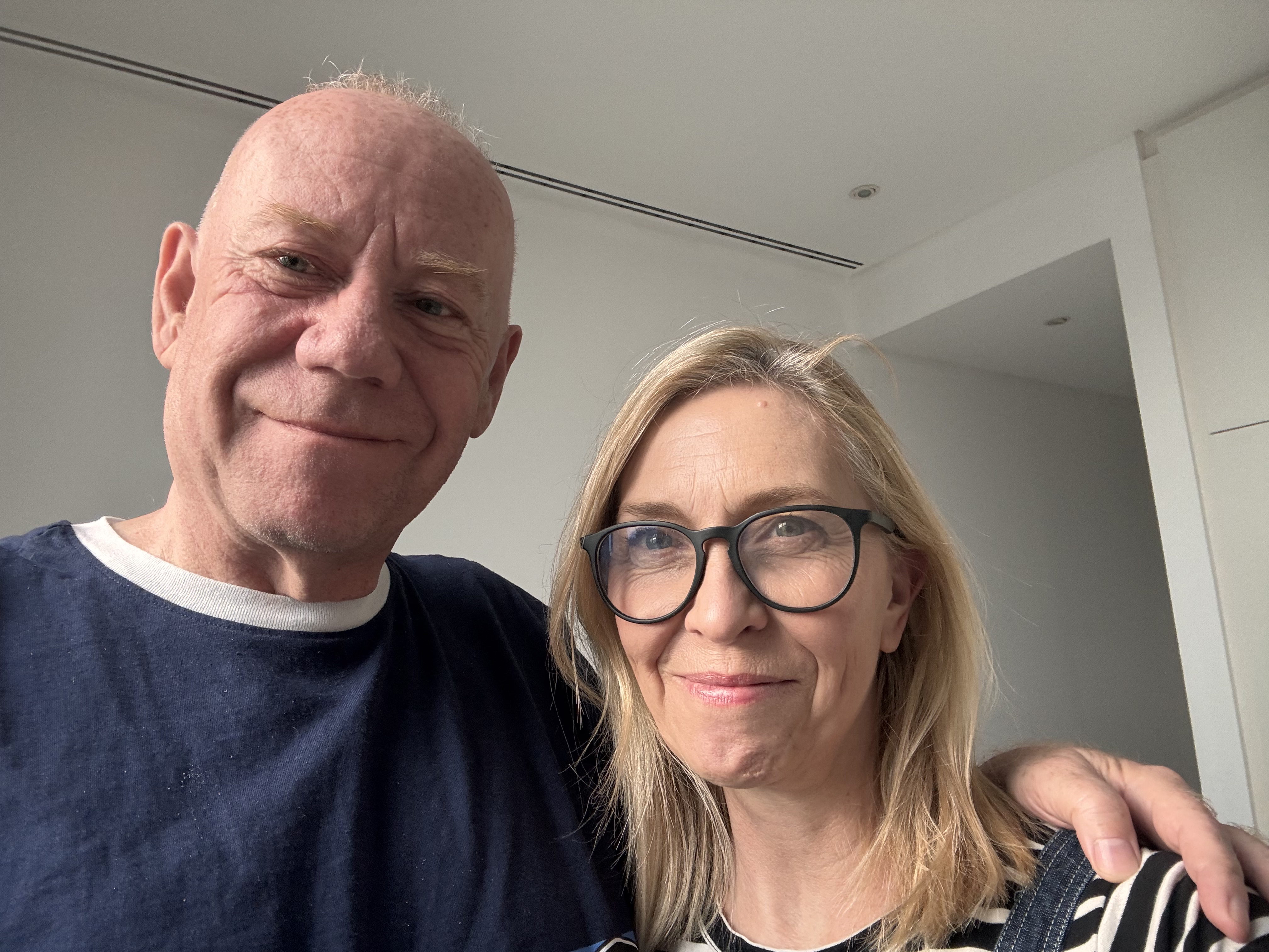 Nick Donaldson and his wife Cath smiling.