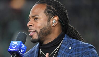 Former Seattle Seahawks star Richard Sherman during a pregame show