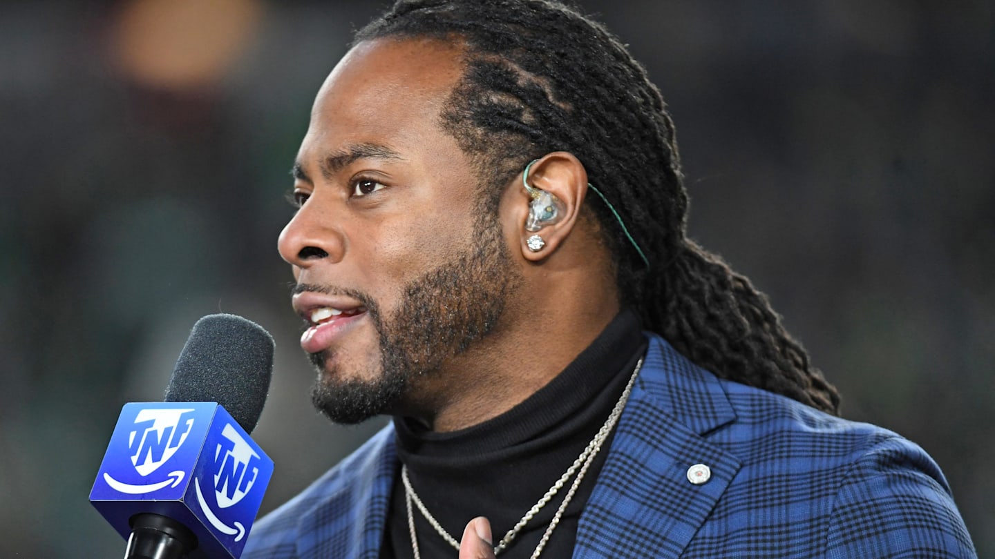 Former Seattle Seahawks star Richard Sherman during a pregame show
