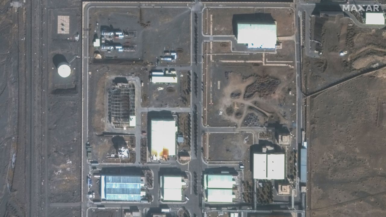 A close up image shows buildings at Iran's Natanz Nuclear Facility on January 24, 2025, prior to being heavily damaged by Israeli Military strikes. Satellite image ©2025 Maxar Technologies