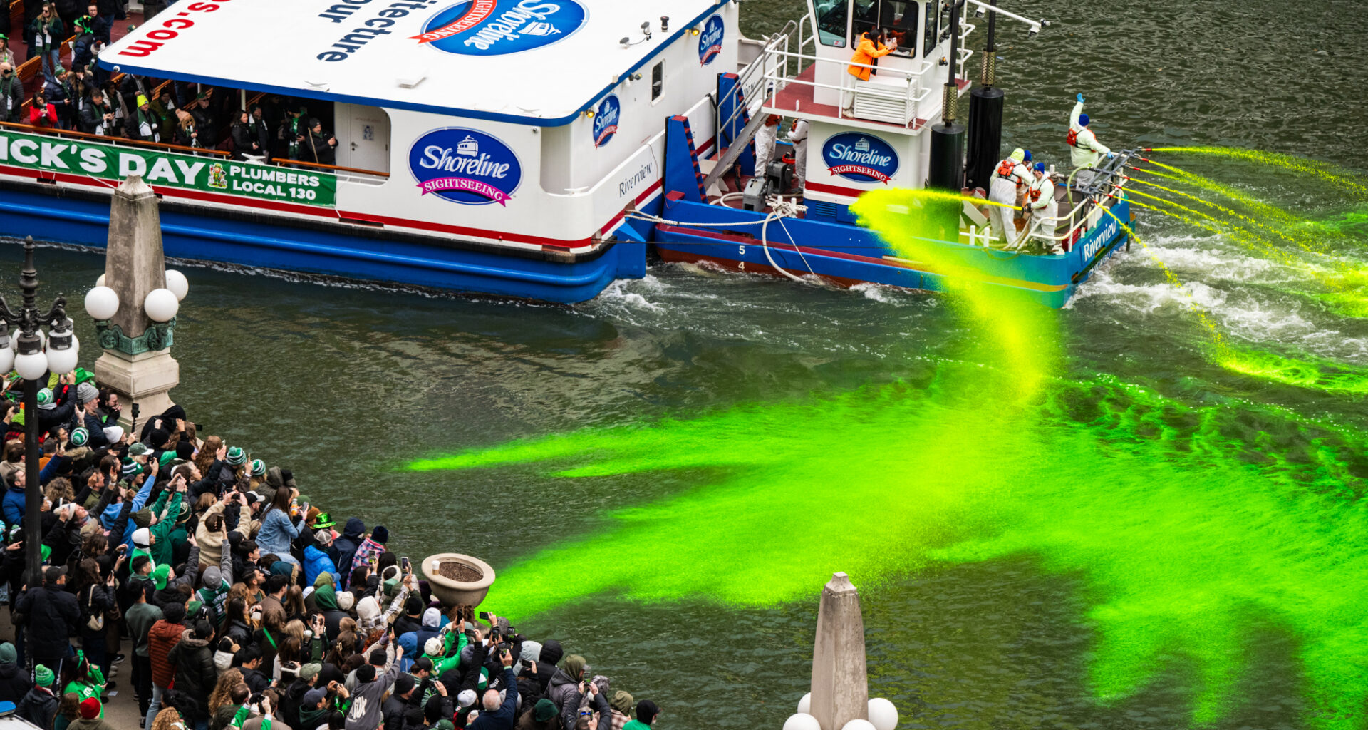 Chicago River Dyed Green To Mark St. Patrick's Day 2026