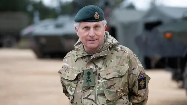 Chief of the Defence Staff, General Sir Nick Carter after a live exercise demonstration at Bovington Camp in Dorset.